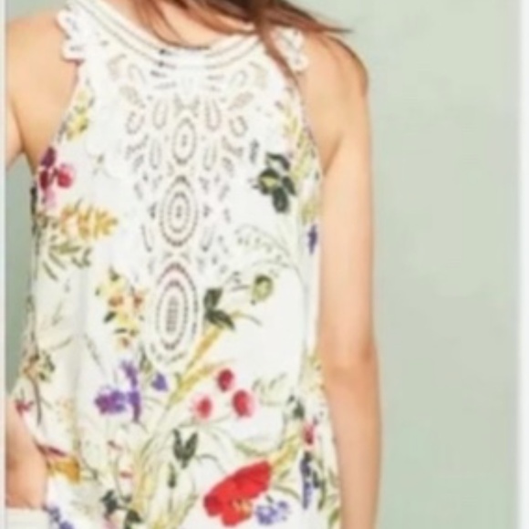 Anthropologie Floral Tank Top - Red, Green, Purple - Picture 3 of 13